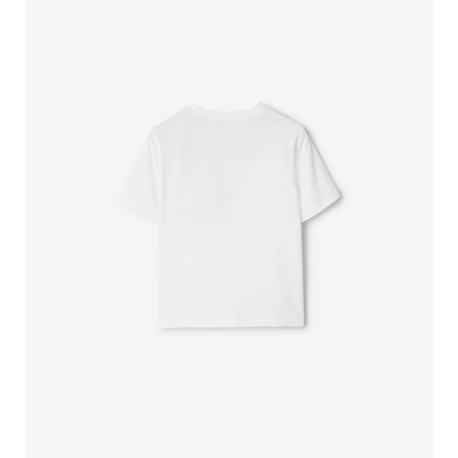 Check Label Cotton T shirt in White Burberry Official