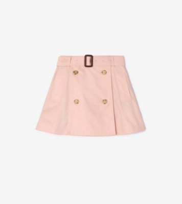 Cotton Trench Skirt in Archive pink | Burberry® Official