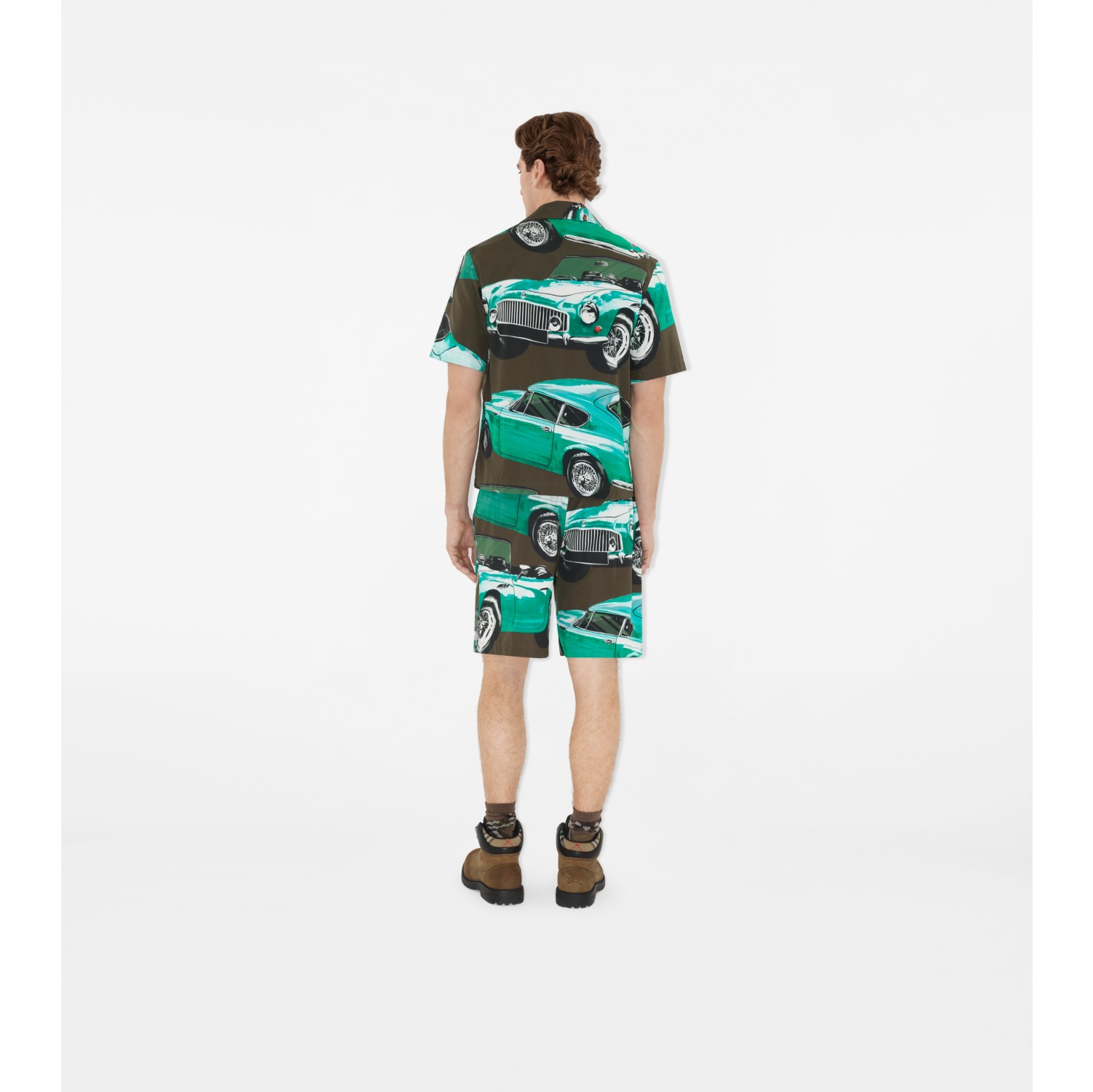 Chemise casual en popeline de coton à imprimé Car