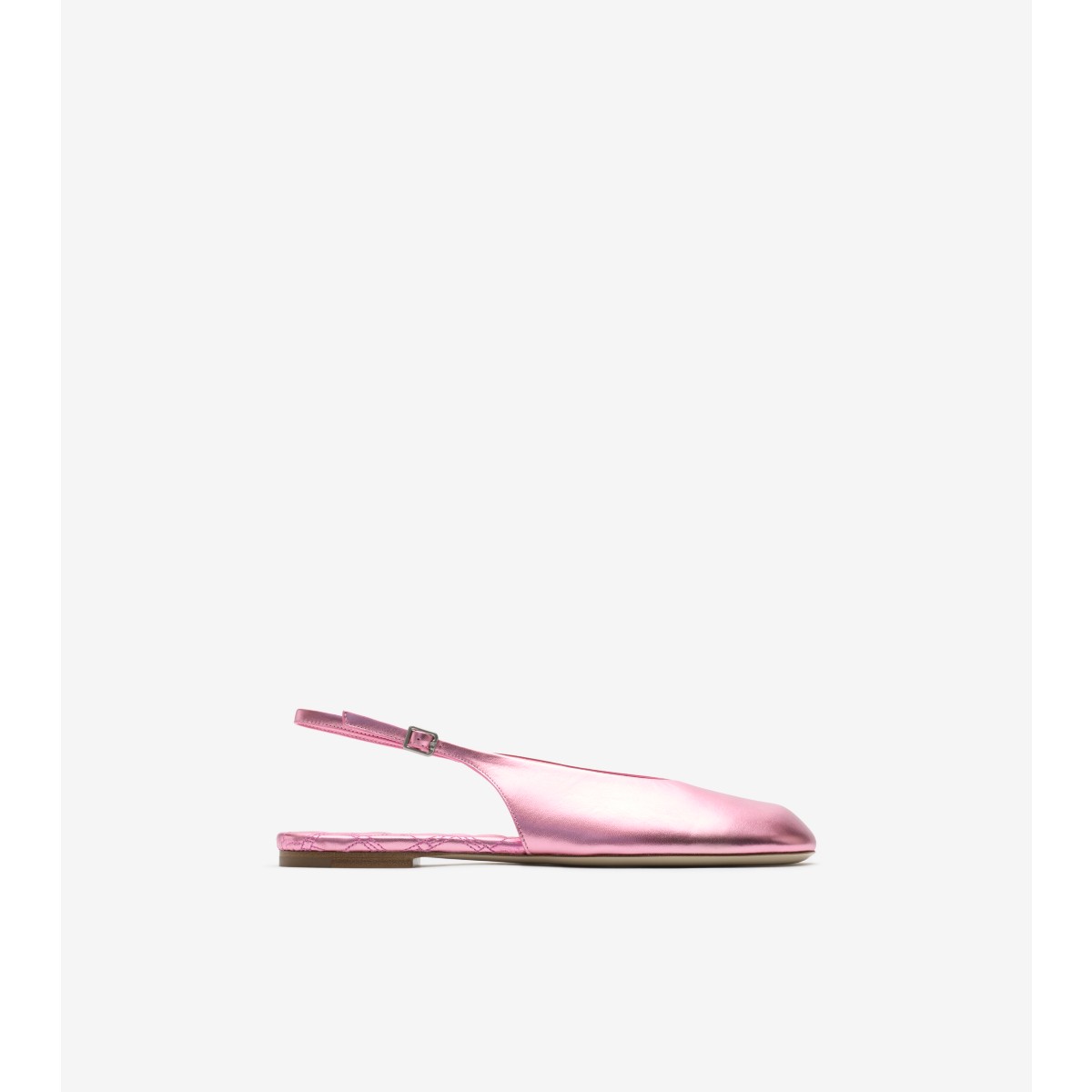 Shop Burberry Leather Baby Slingback Ballerinas In Flash