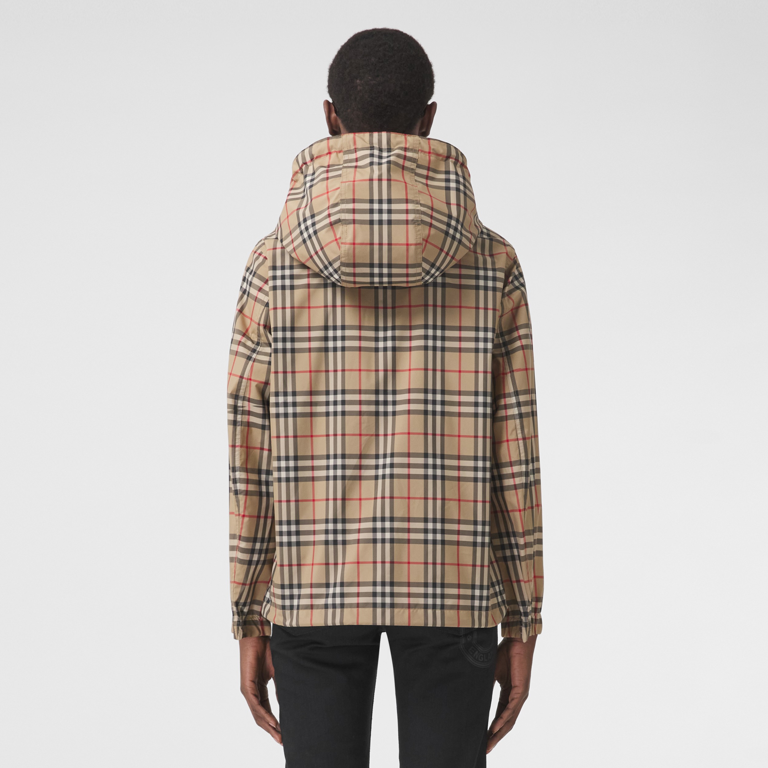 Check Hooded Jacket in Archive Beige - Women | Burberry® Official