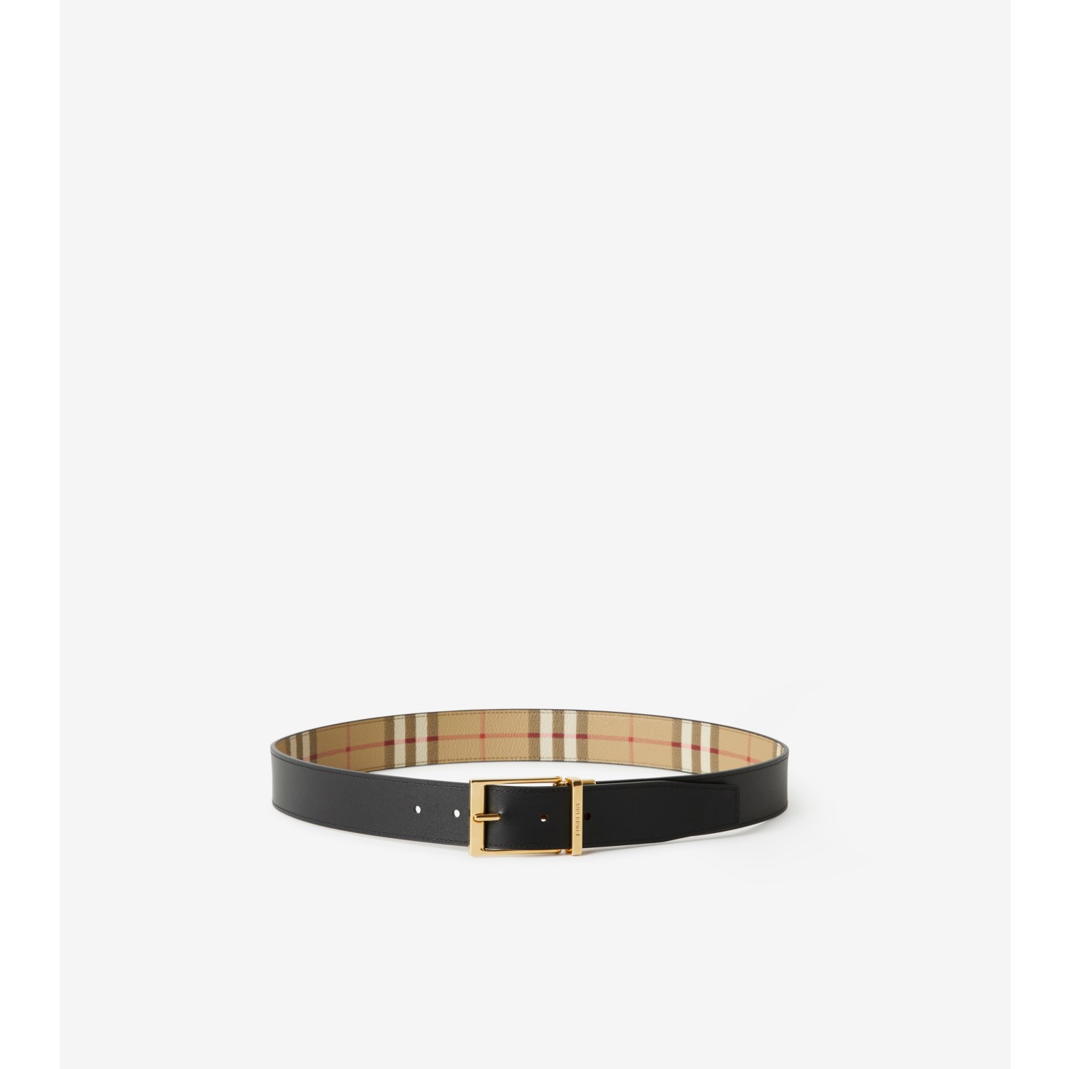 Burberry Charles Horseferry Check Belt In Tan