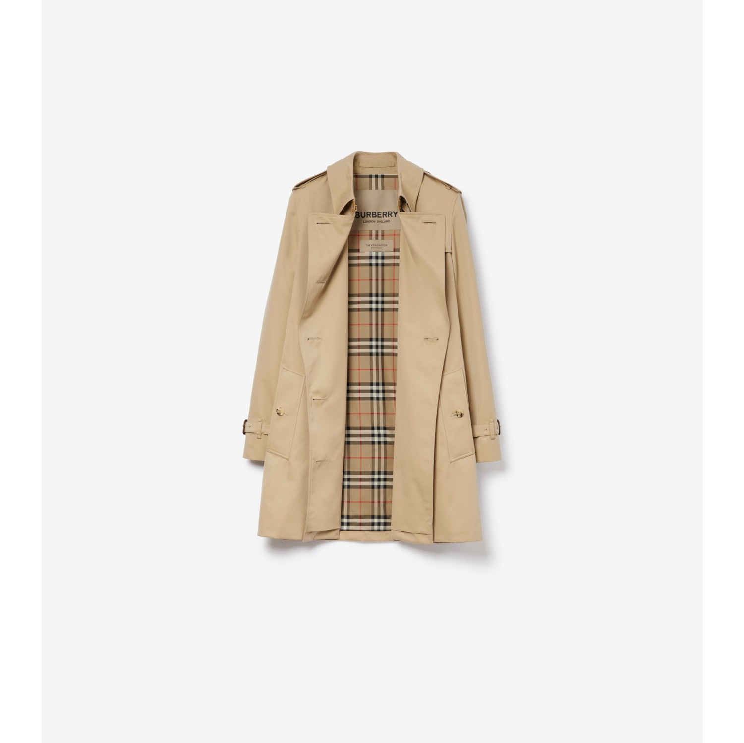 Short Kensington Heritage Trench Coat in Honey Women Burberry Official