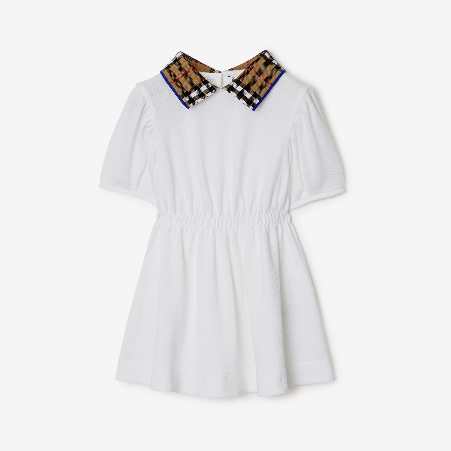Check Collar Cotton Polo Shirt Dress