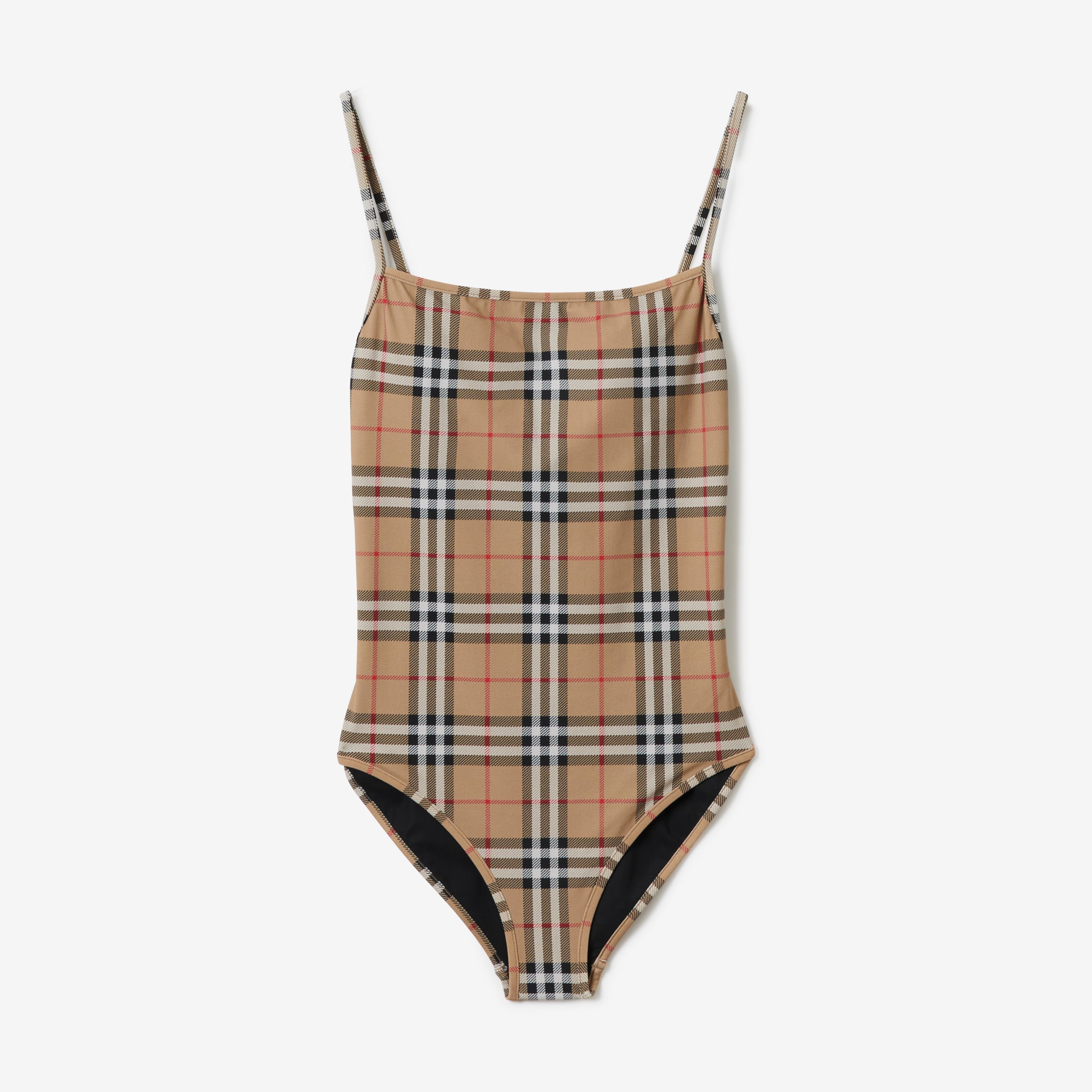 Vintage Check Swimsuit in Archive Beige - Women | Burberry® Official - 1