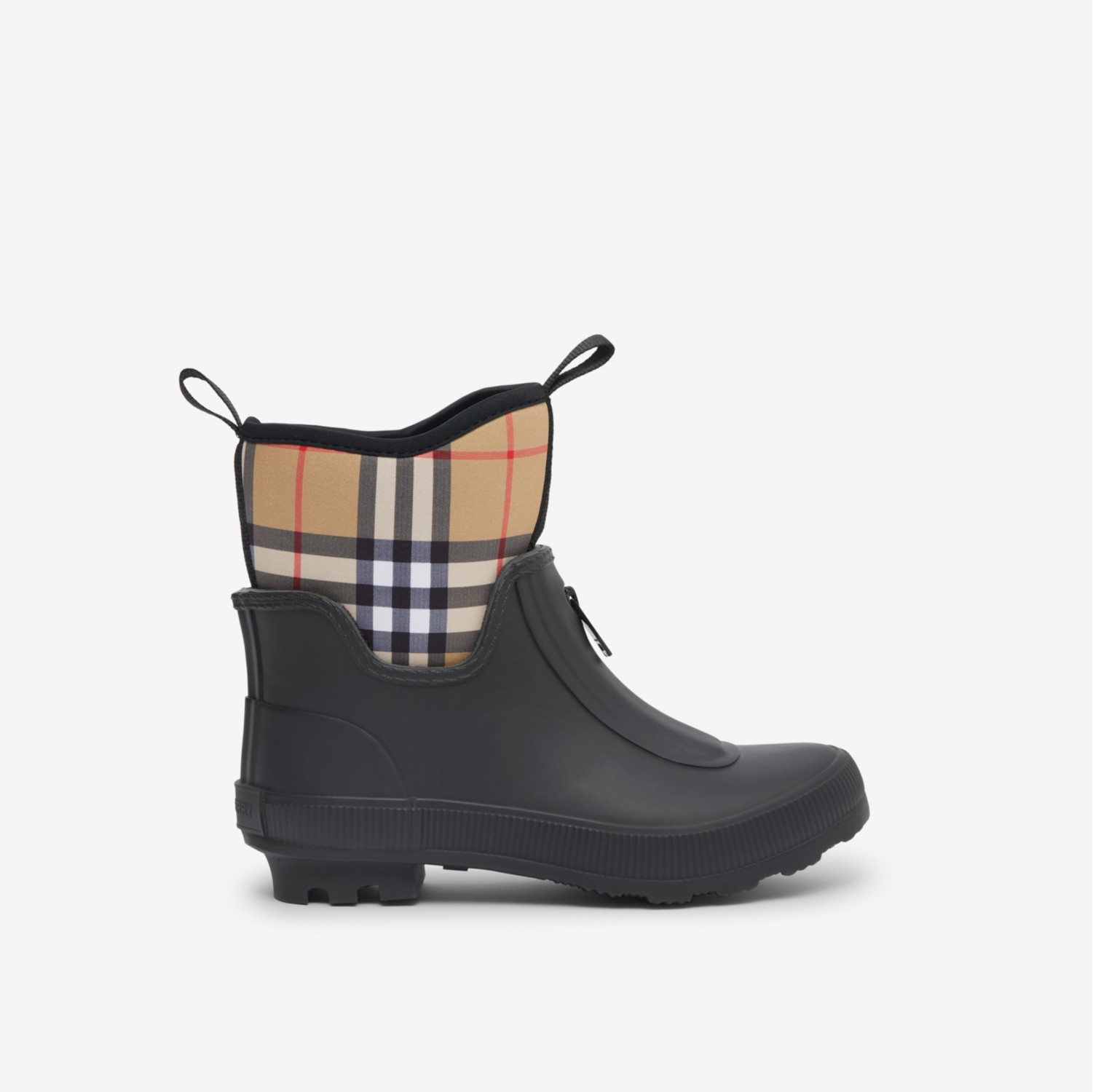 Bottes de pluie en caoutchouc et neoprene Vintage check Noir Enfant Site officiel Burberry