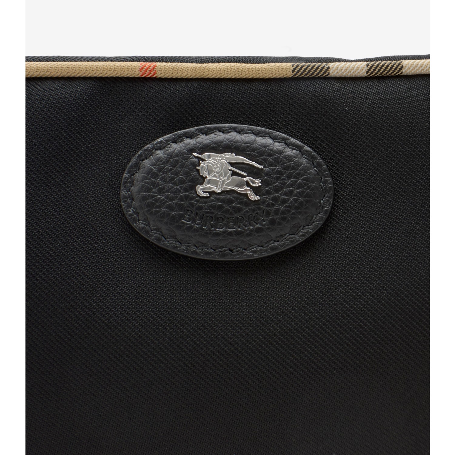 Medium Check Trim Travel Pouch in Black - Men, Technical | Burberry® Official