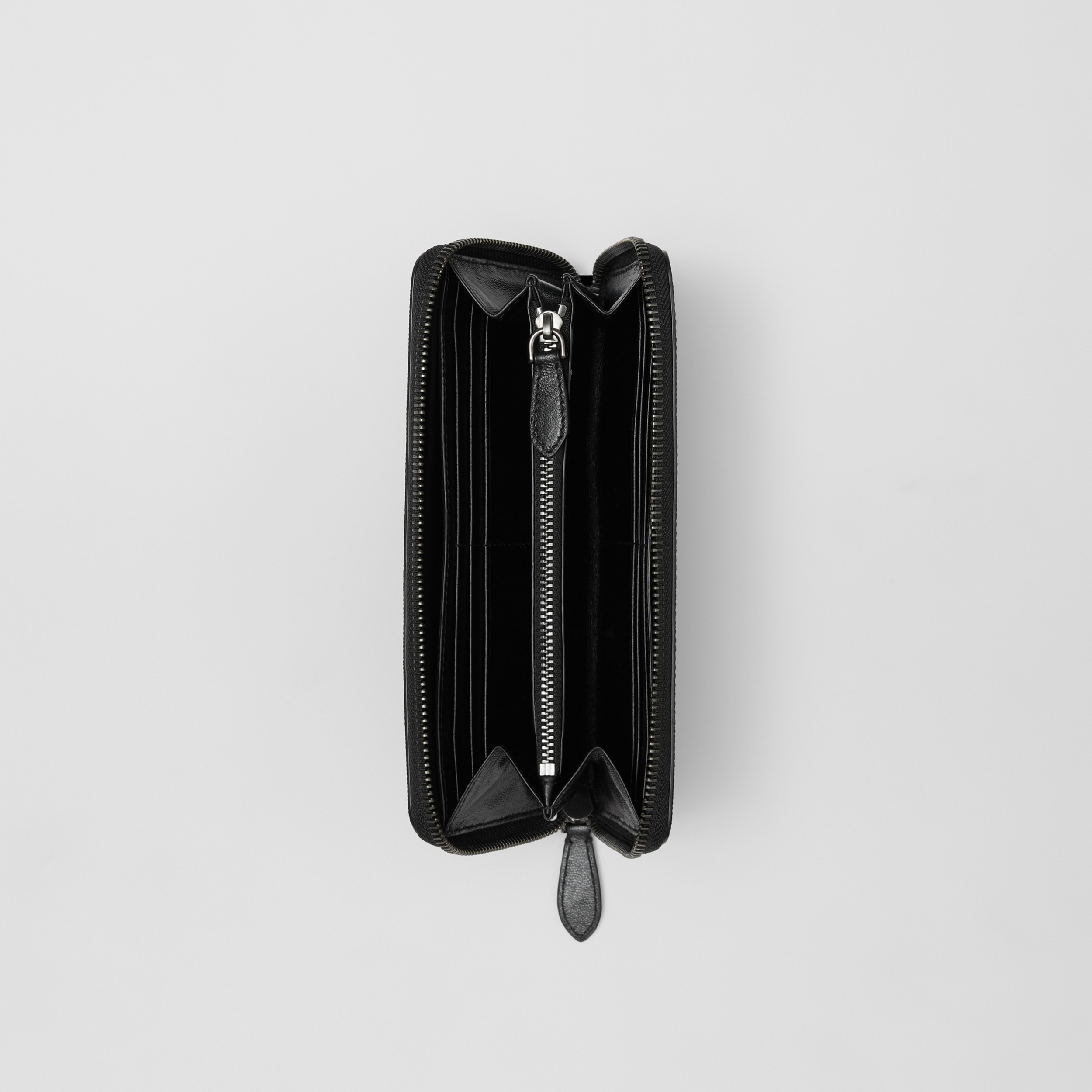 Brieftasche aus Karogewebe und Leder mit umlaufendem Reißverschluss (Anthrazitfarben) - Herren | Burberry® - 3