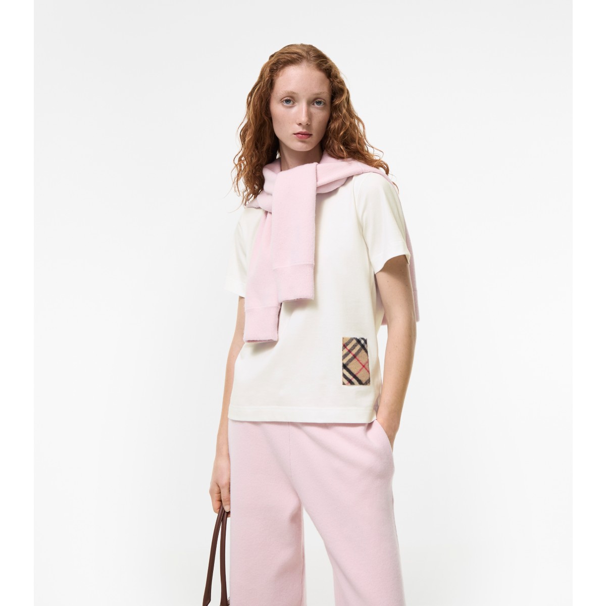  Check Label Cotton T-shirt