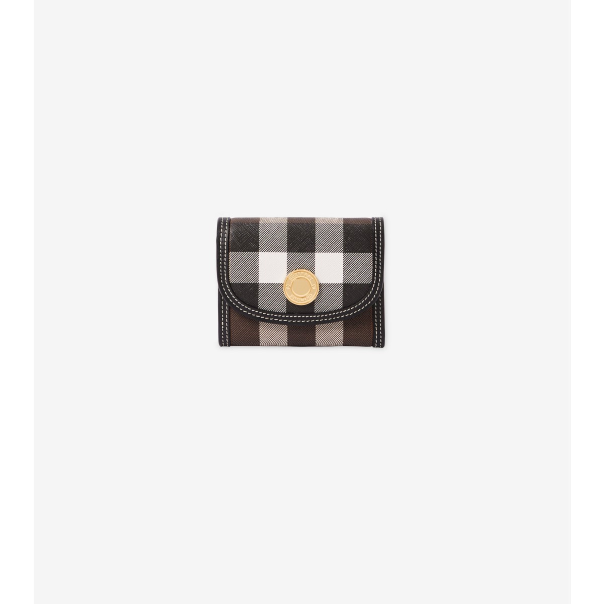 Burberry Small Check Folding Wallet In Orange