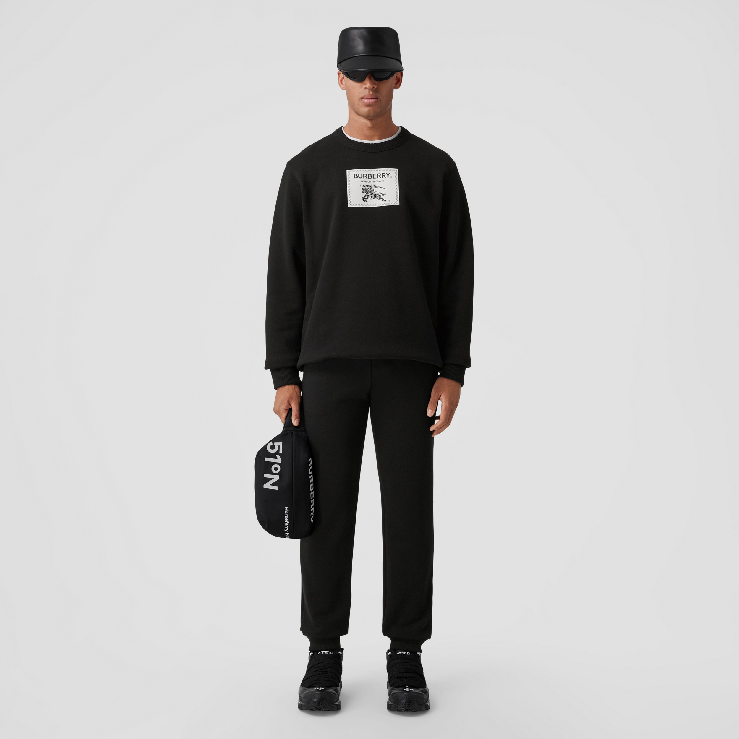 Pantalones de jogging en algodón con etiqueta Prorsum (Negro) - Hombre | Burberry® oficial - 4