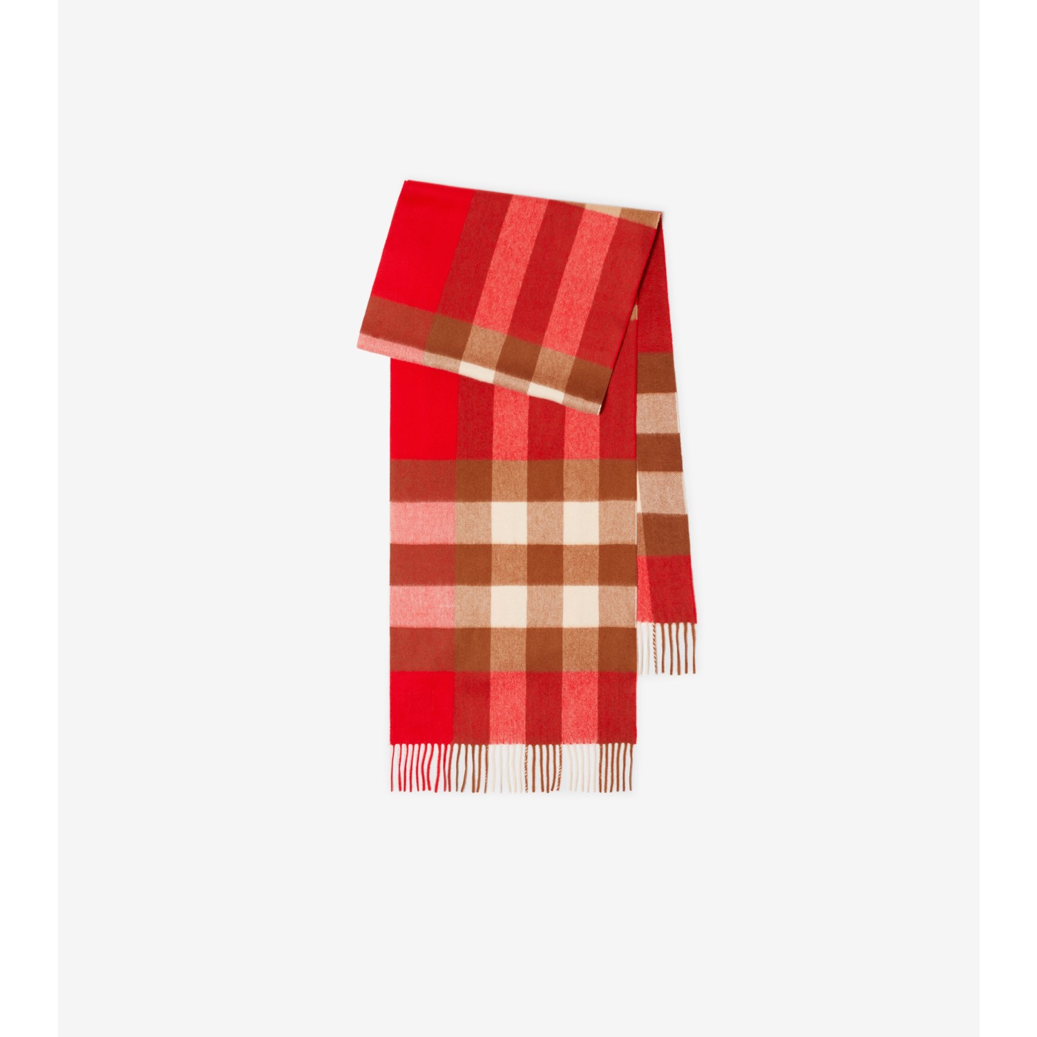 Check Cashmere Scarf in Bright red | Burberry® Official