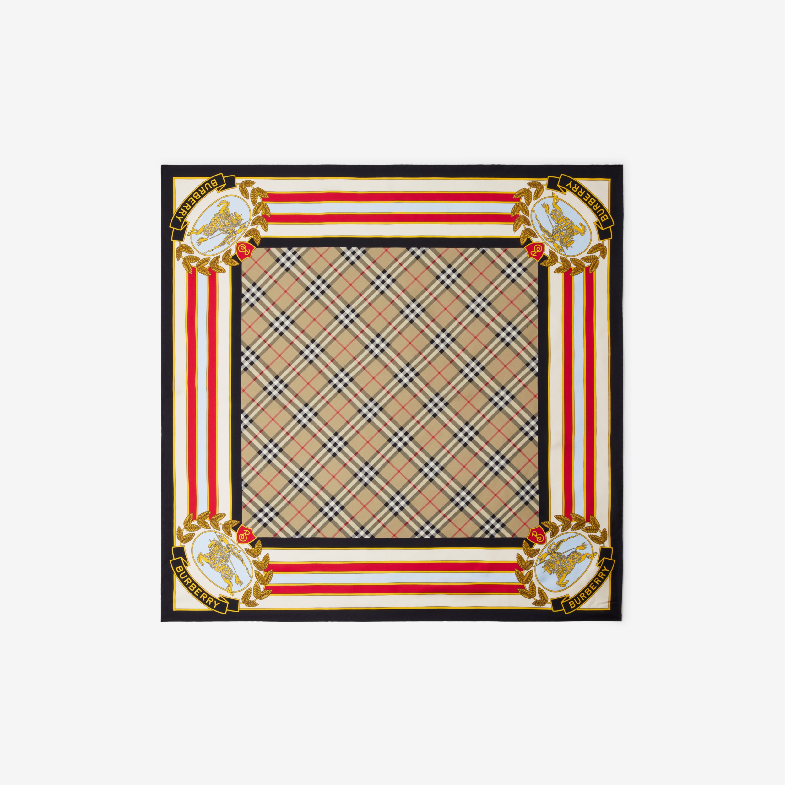 モンタージュプリント シルク スクエアスカーフ (アーカイブベージュ