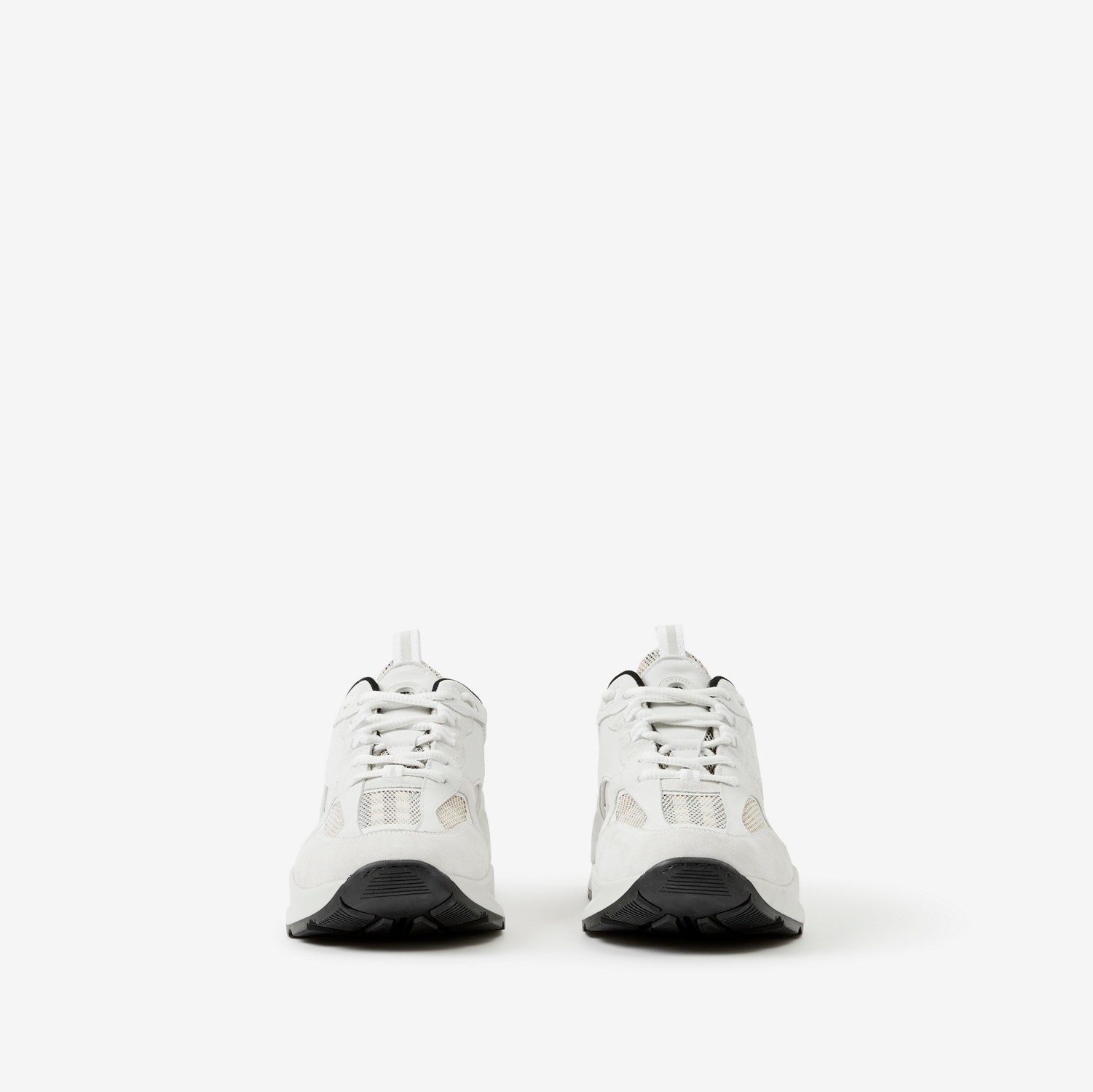 Zapatillas deportivas en malla, ante y algodón Check (Beige Vintage/blanco) - Hombre | Burberry® oficial