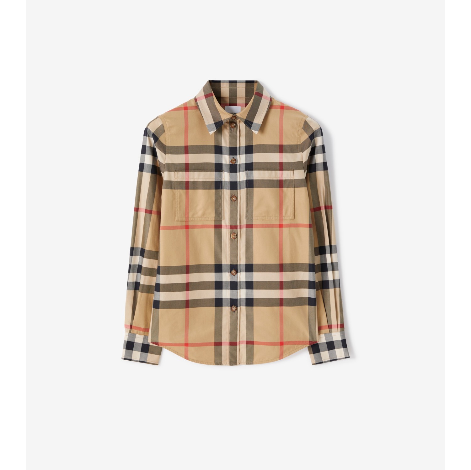 BURBERRY: cotton shirt with check pattern - Beige