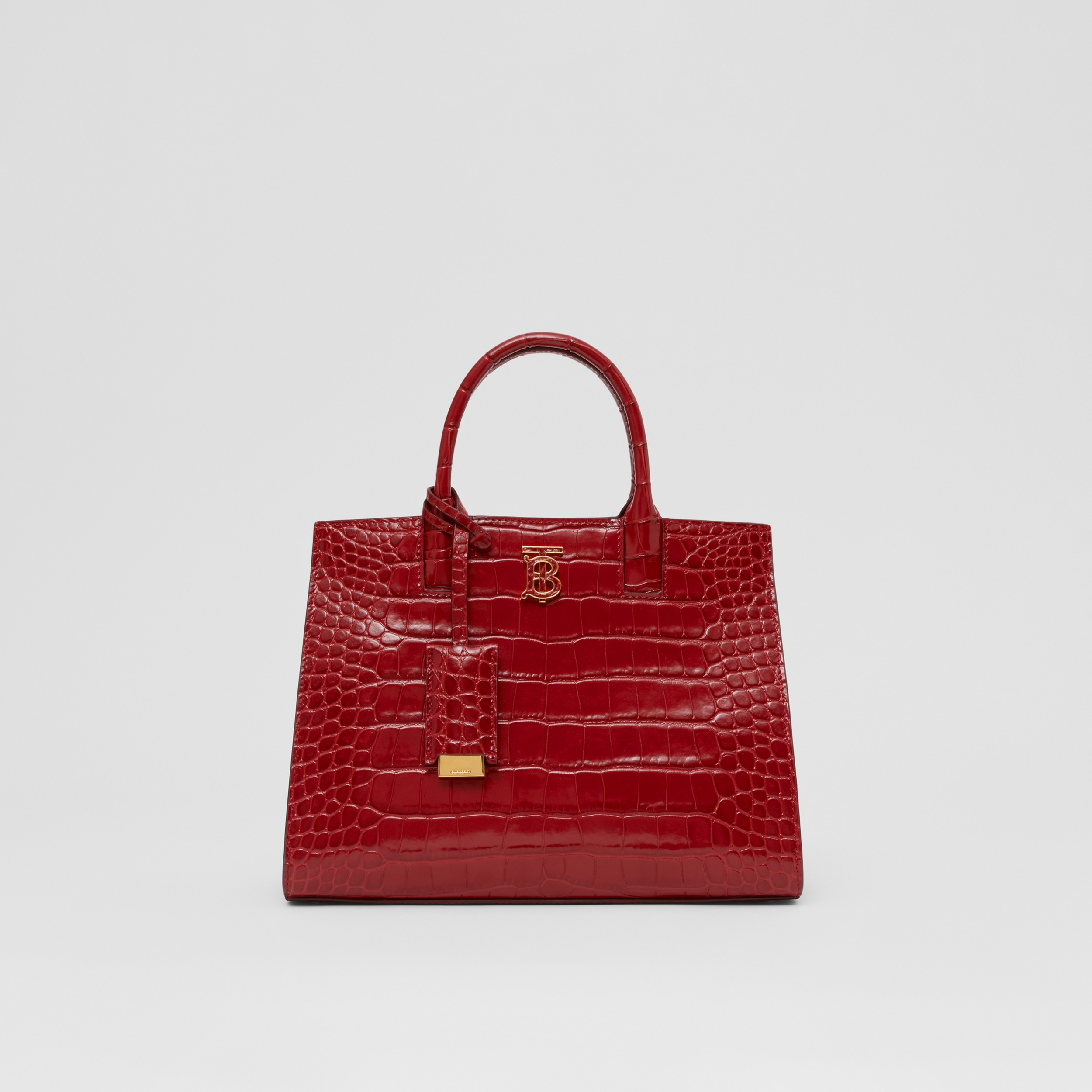 Embossed Leather Mini Frances Bag in Dark Carmine - Women | Burberry® Official - 1