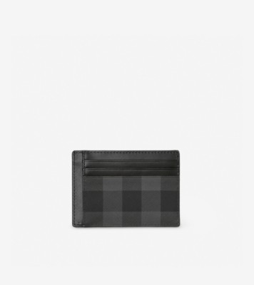 Burberry London Leather Money Clip Card Case Black for Men