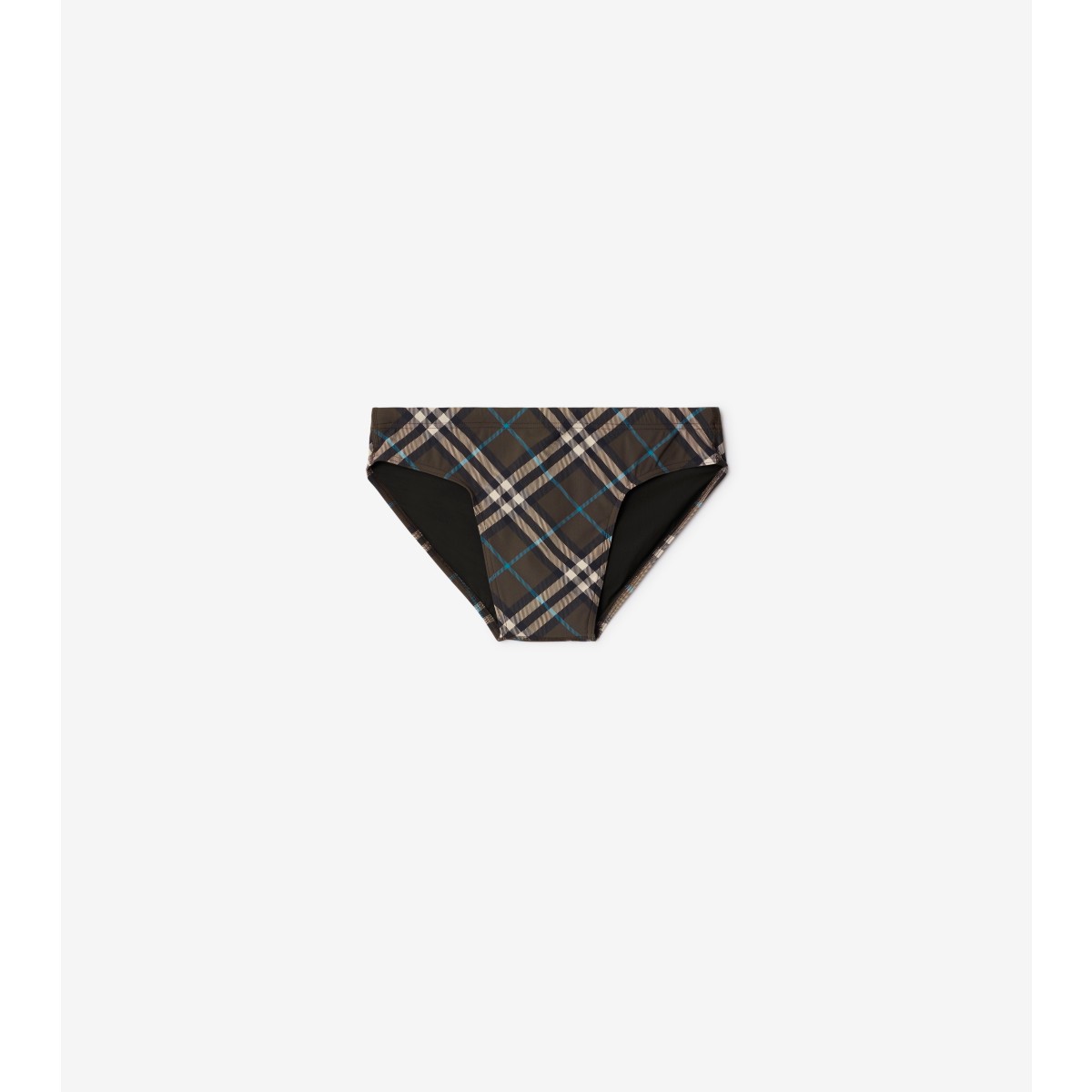 Shop Burberry Check Swim Briefs In Snug