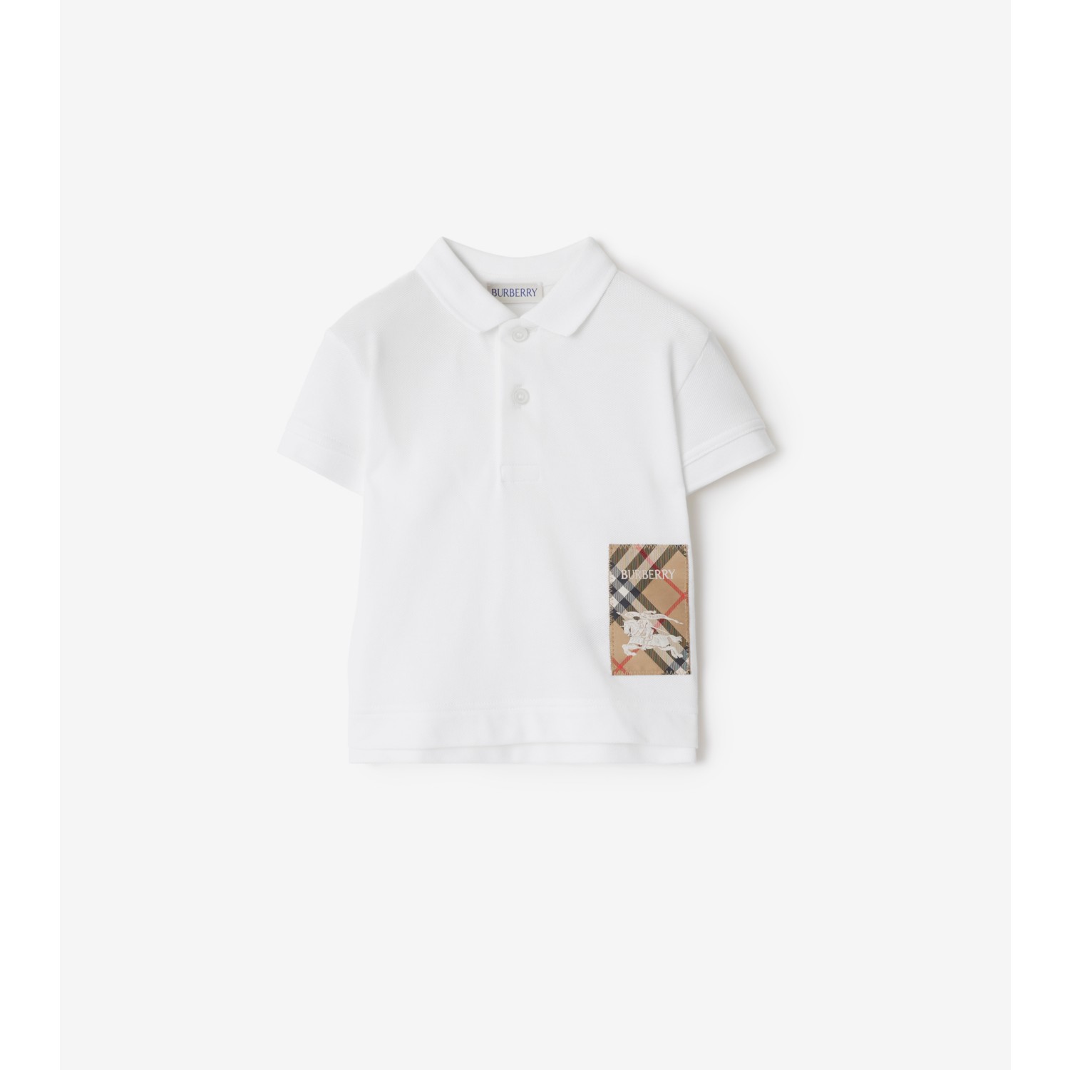 Check Label Cotton Polo Shirt