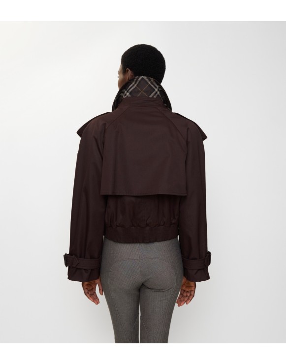 Veste trench courte en gabardine