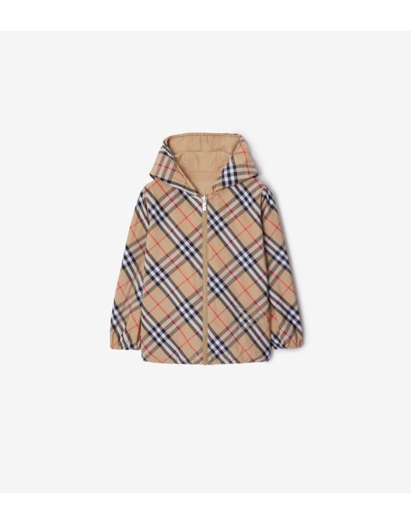 Reversible Check Cotton Blend Jacket