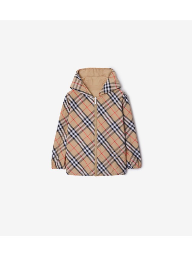 Reversible Check Cotton Blend Jacket