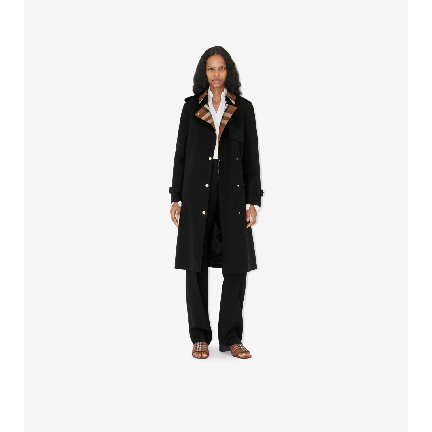 Burberry check clearance trench