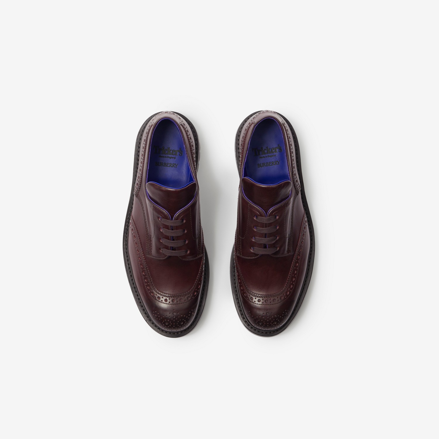 Tricker’s Leather Devon Brogues in Aubergine - Women | Burberry® Official