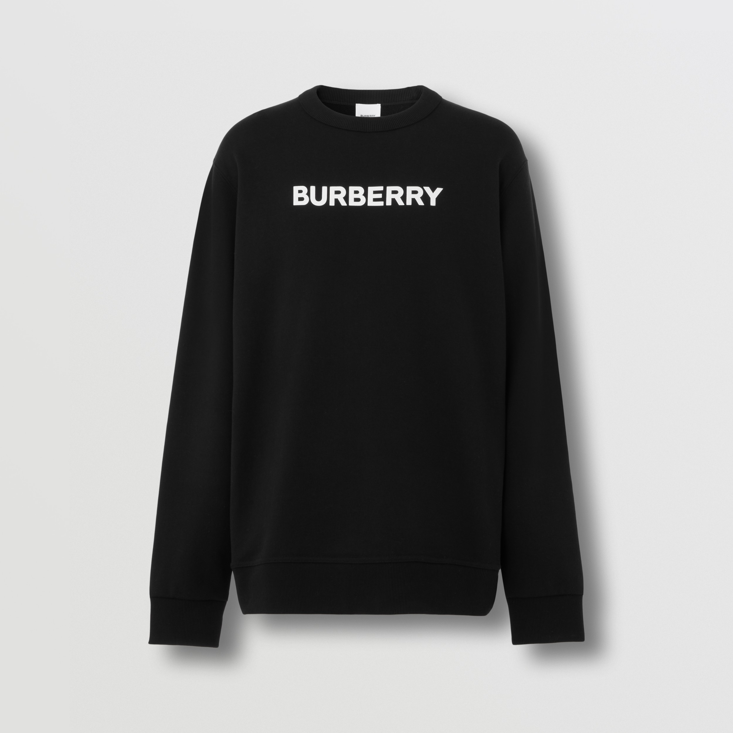 Logo Print Cotton Sweatshirt in Black | Burberry® Official