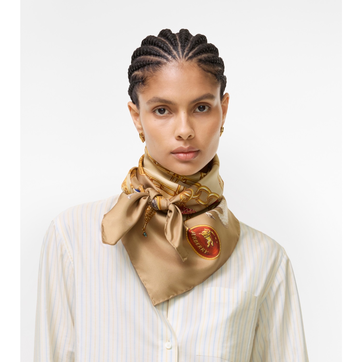 Check Charm Silk Scarf