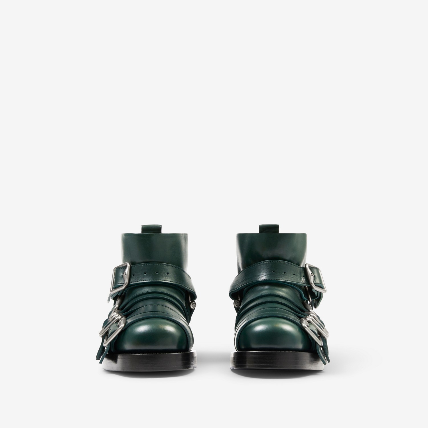 Leather Strap Boots in Vine - Women | Burberry® Official