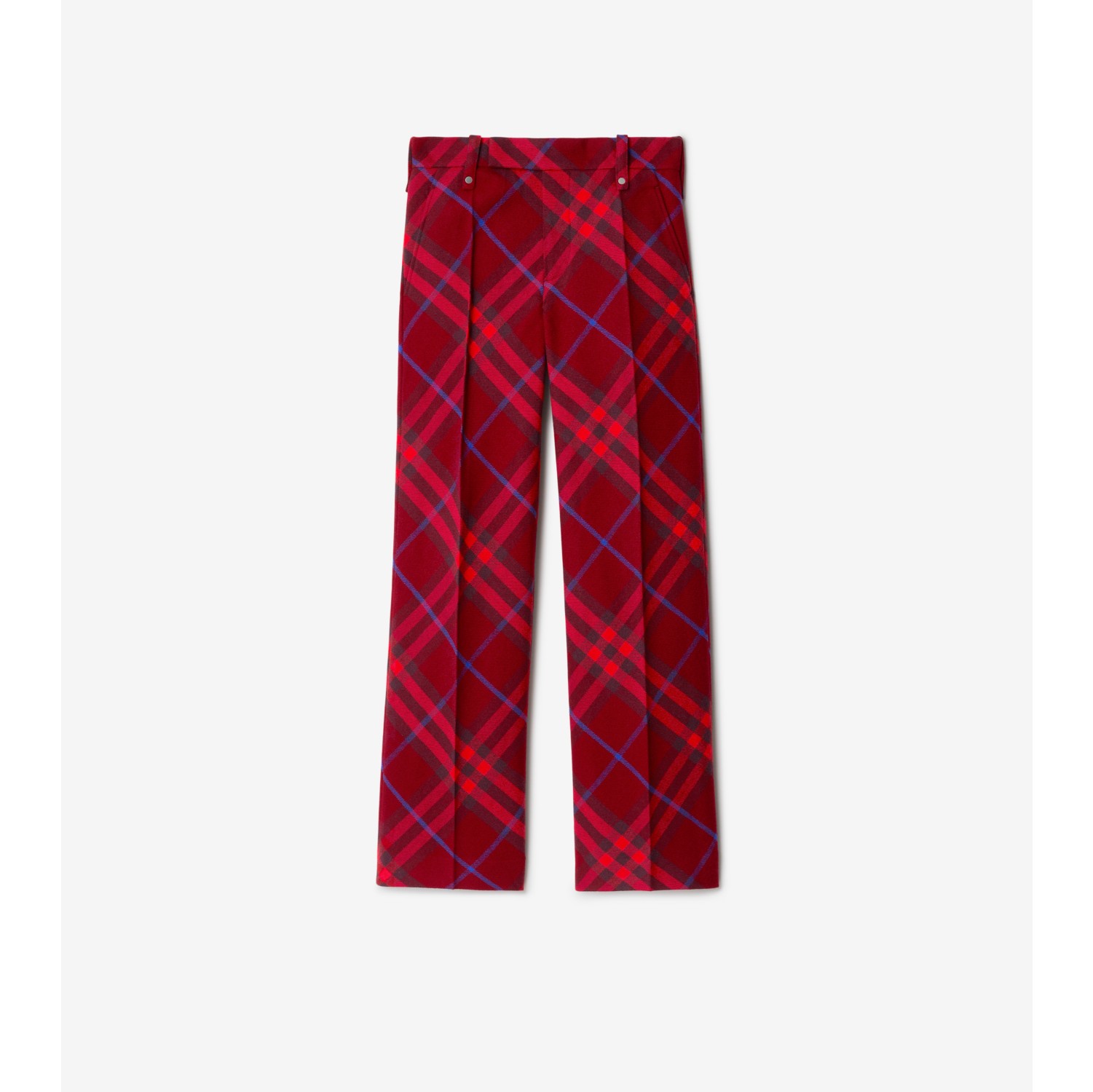Check Wool Trousers in Crimson - Women | Burberry® Official