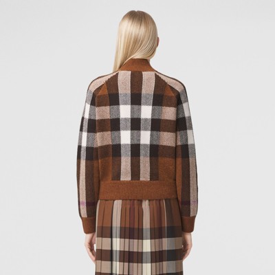 burberry plaid bomber jacket