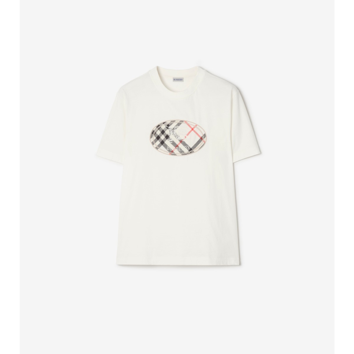  Check Knight Stamp Cotton T-shirt