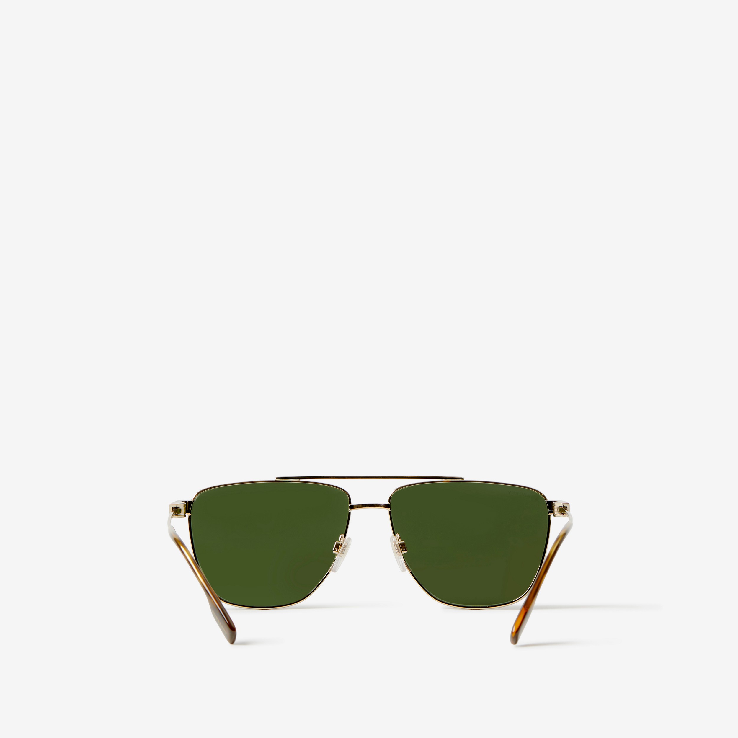 Stripe Detail Pilot Sunglasses in Light Gold | Burberry® Official - 3