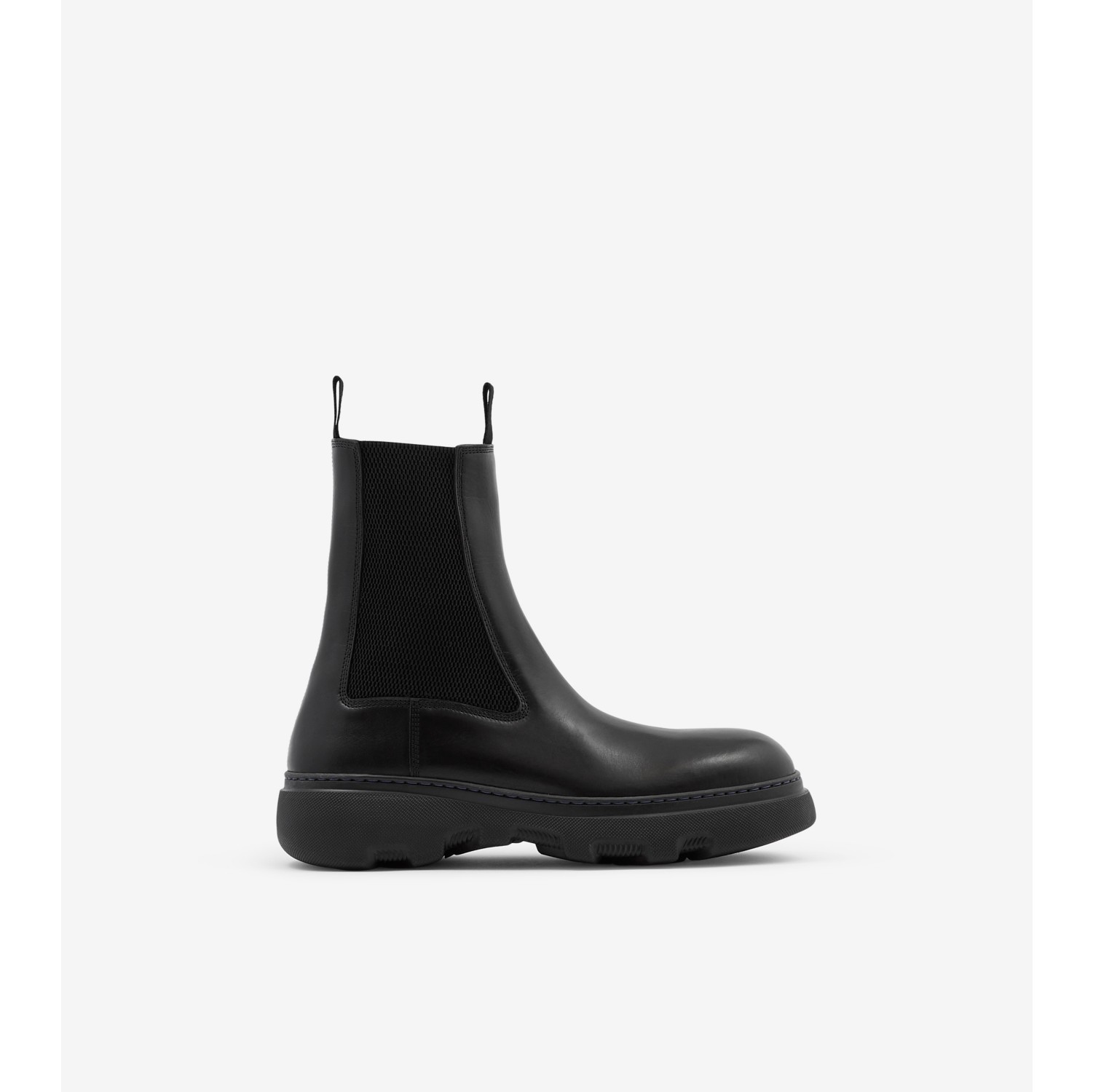 Leather Creeper Chelsea Boots in Black Men Burberry Official