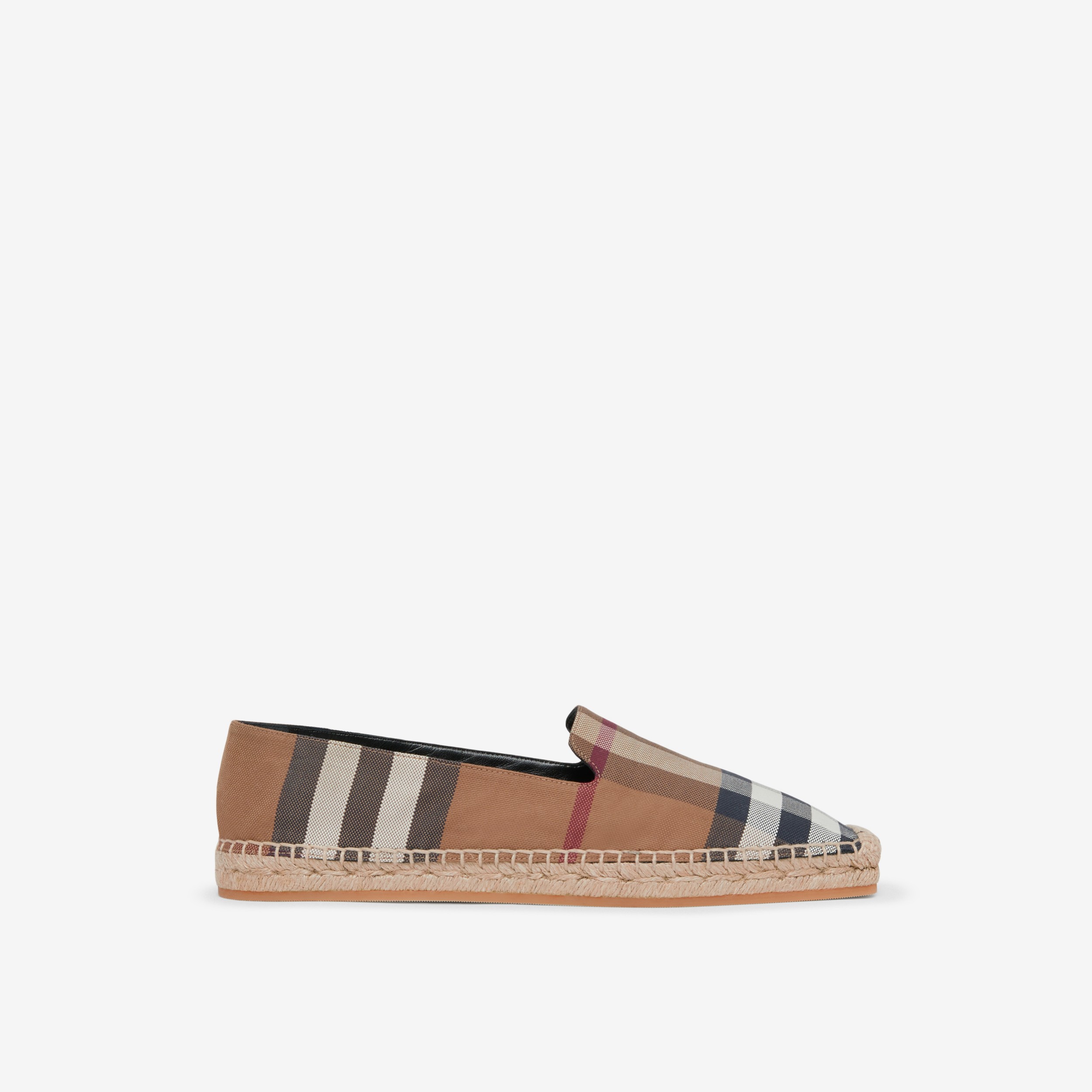 Classic Comfort: Burberry Hodgeson Check Linen Cotton Espadrilles