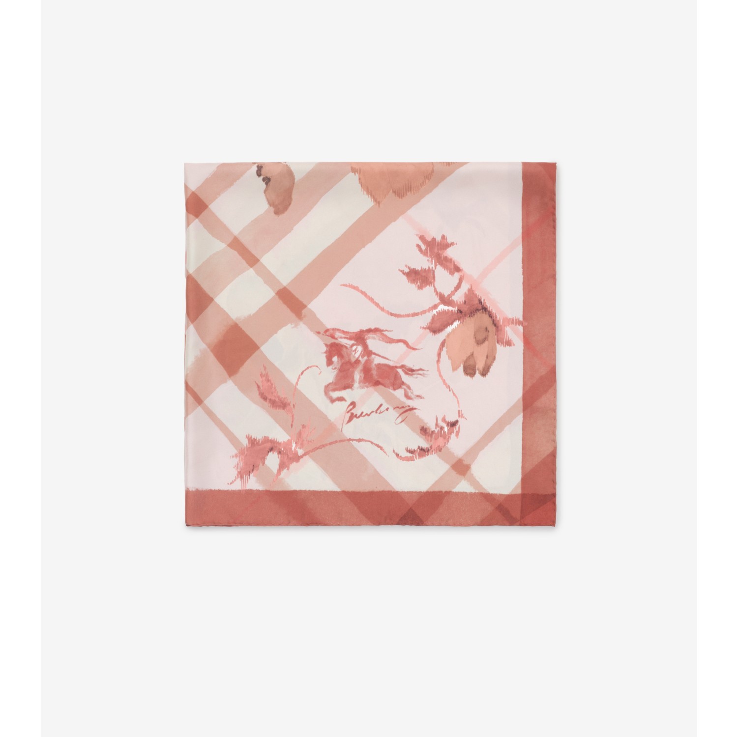 Watercolour Check Silk Scarf