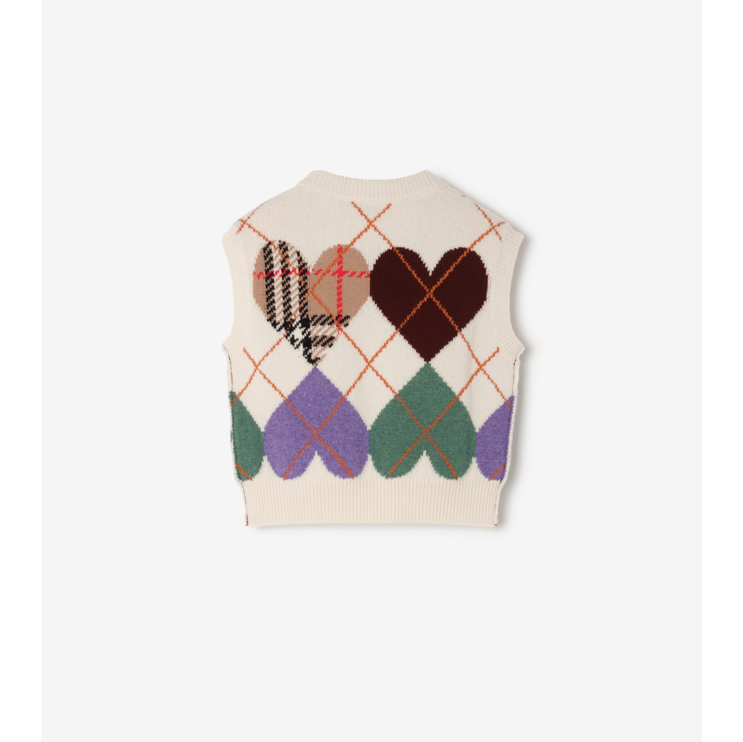 Heart Argyle Wool Sweater Vest
