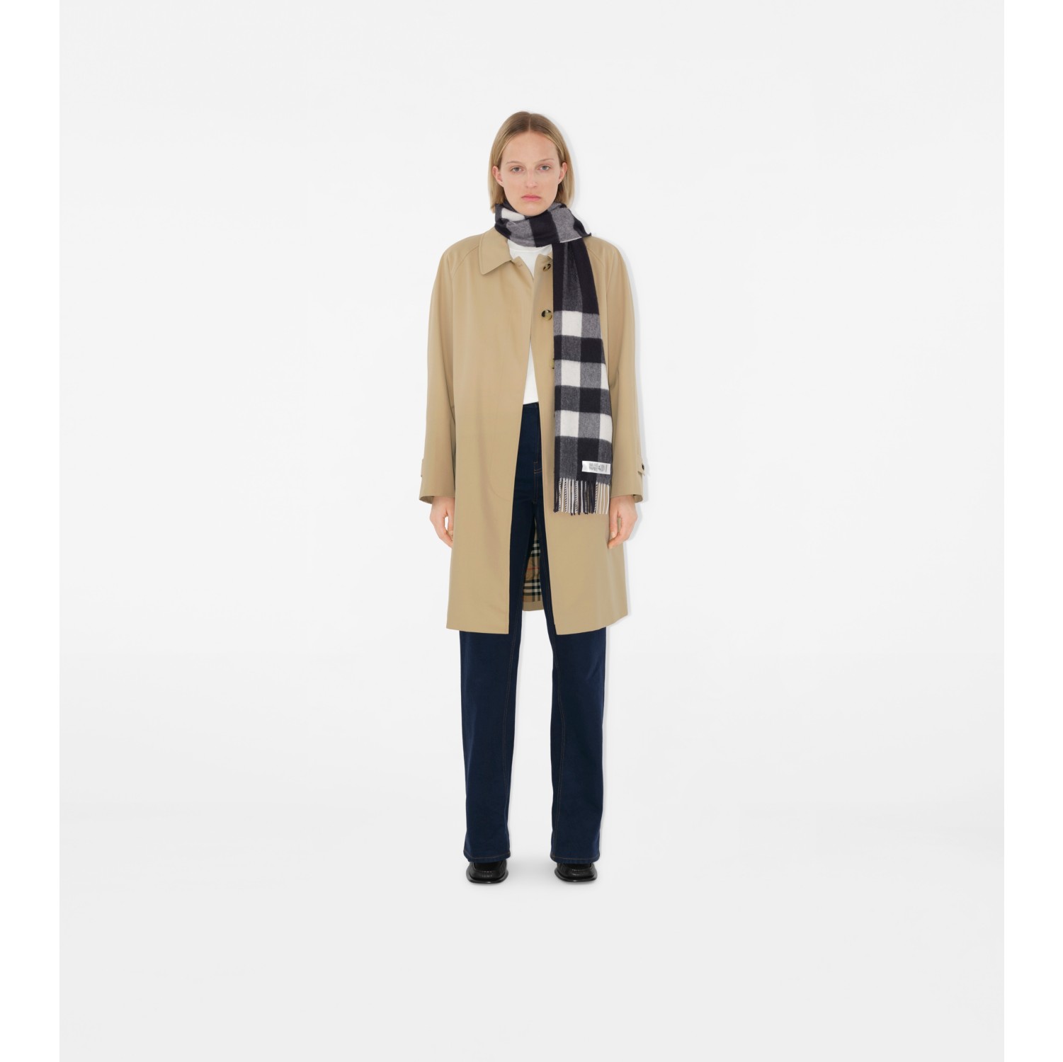 Burberry navy cashmere scarf online