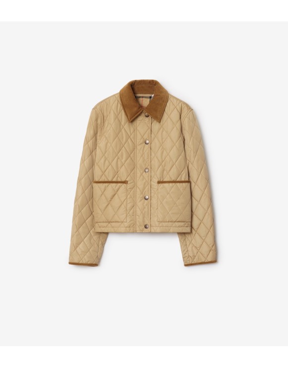 Giacca cropped in nylon trapuntato