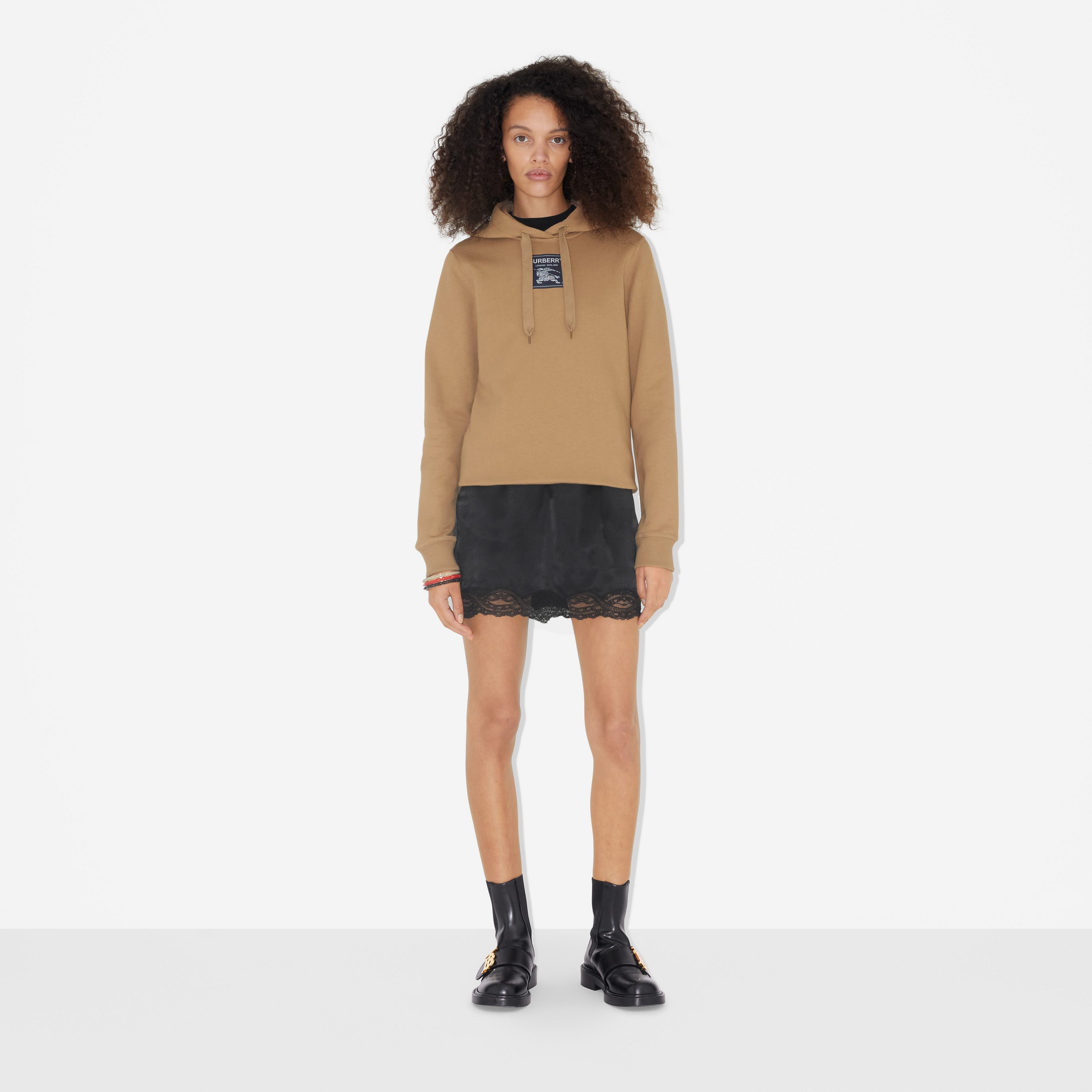 Prorsum Label Cotton Hoodie in Camel - Women | Burberry® Official - 2