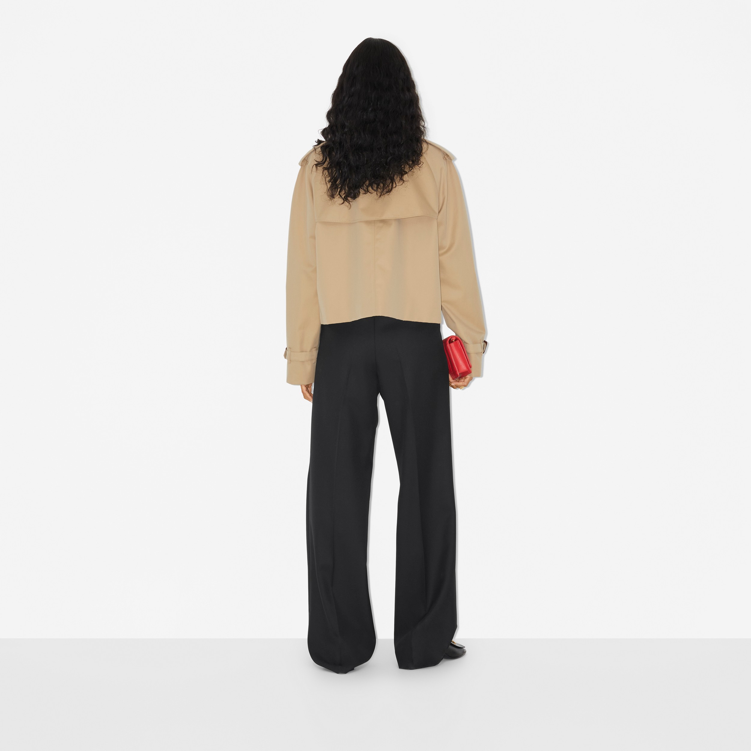 Trench coat corto en algodón de gabardina (Miel) - Mujer | Burberry® oficial - 4