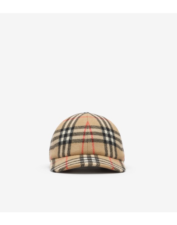 Check Wool Baseball Cap