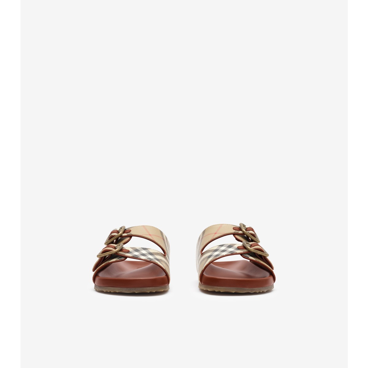  Check and Leather Urchin Sandals