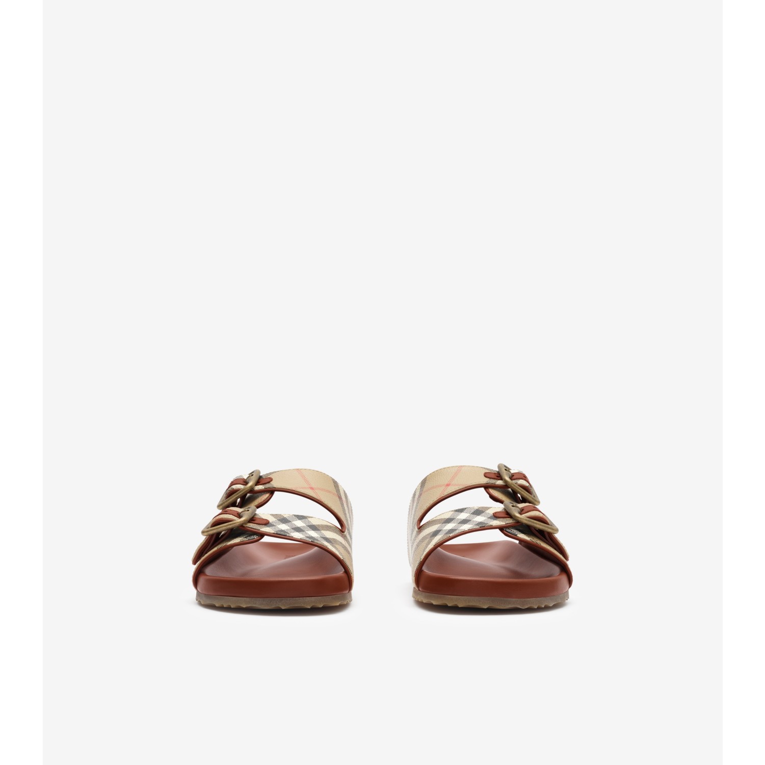 Check and Leather Urchin Sandals