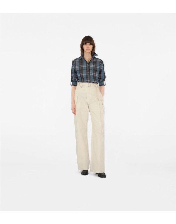 Chemise droite en coton Check