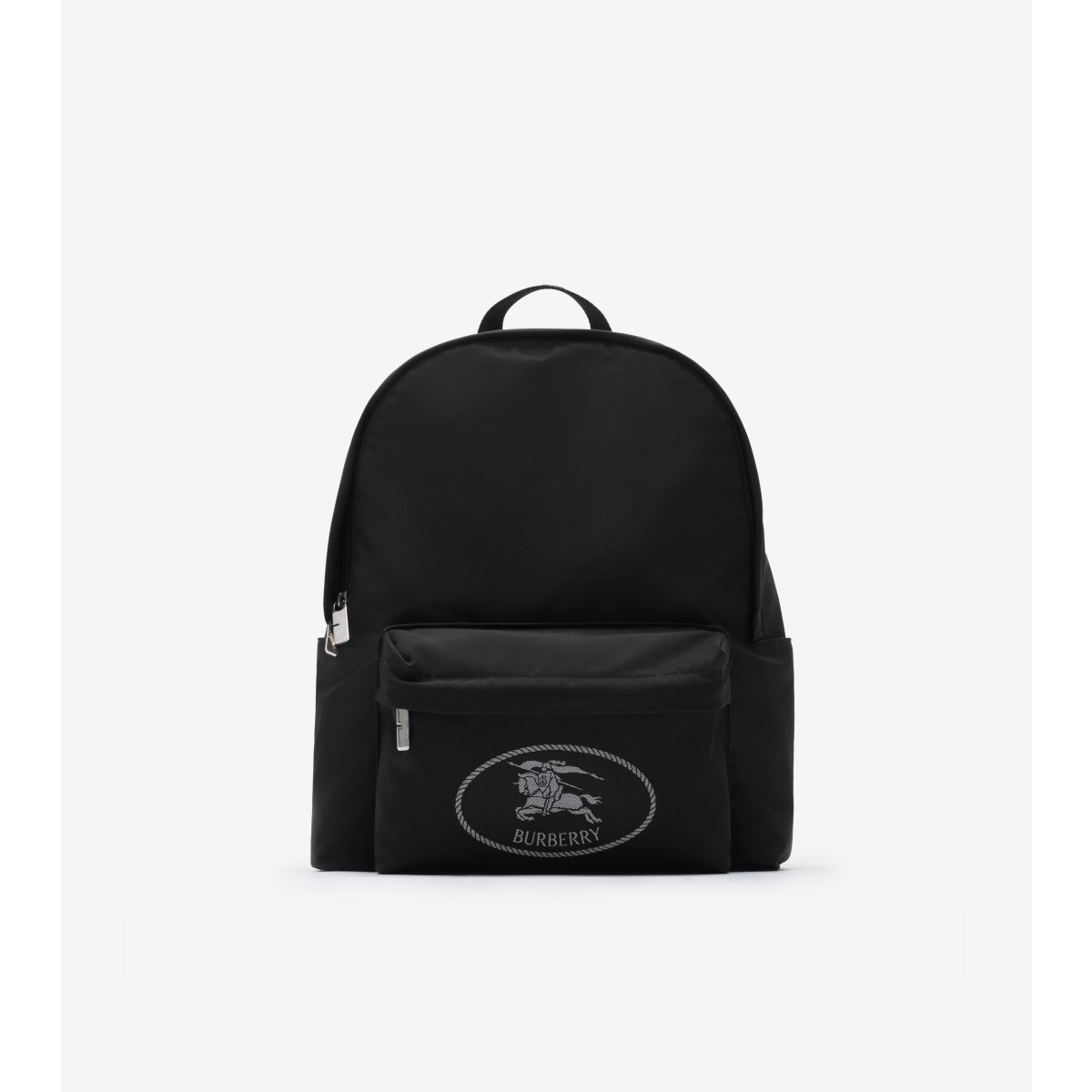 Burberry Black Backpack With Spacious Design And Padded Straps In Black