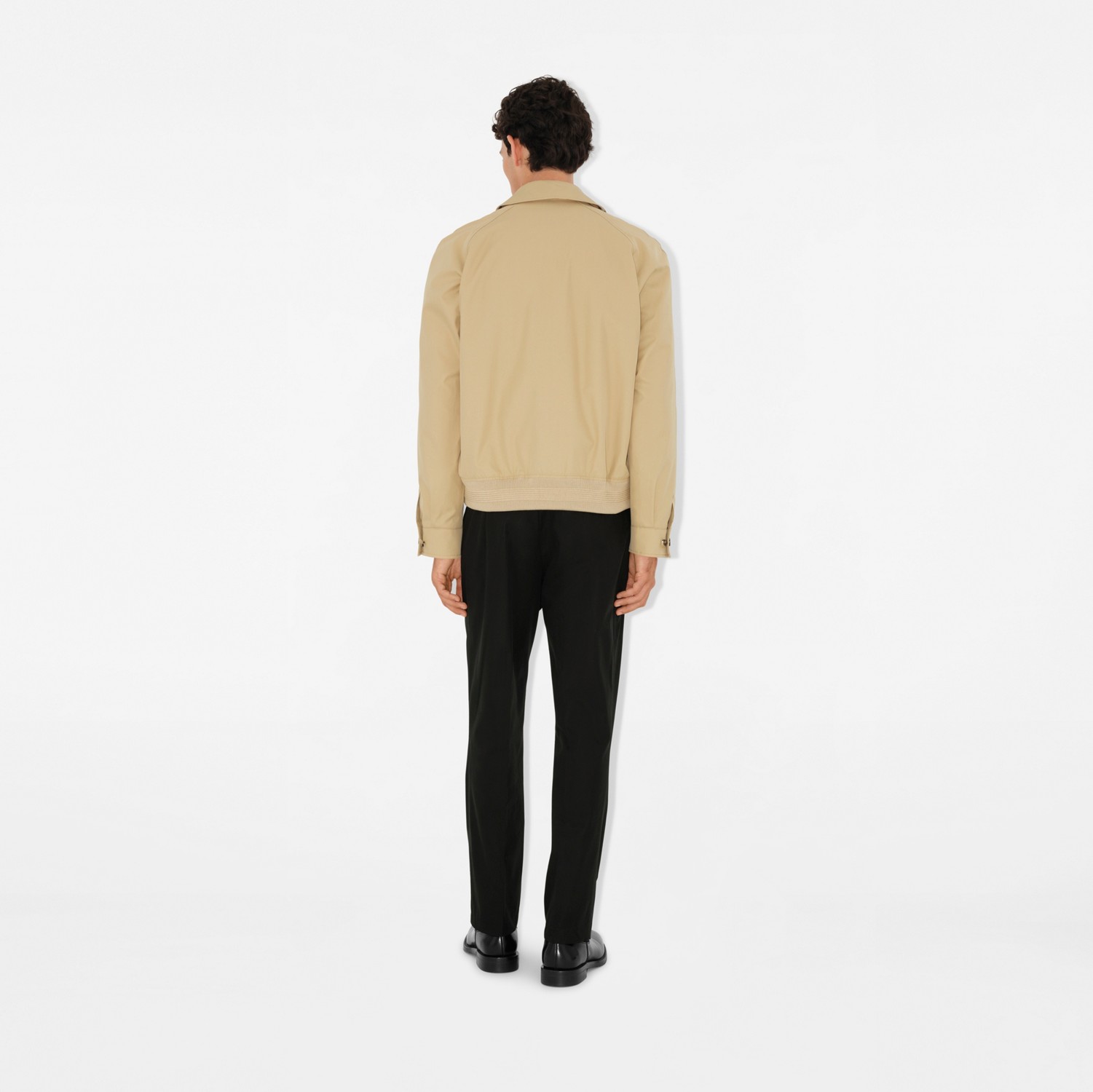 Gabardine Chester Harrington Jacket in Flax - Men, Cotton Gabardine Chester Harrington Jacket in Flax - Men, Cotton