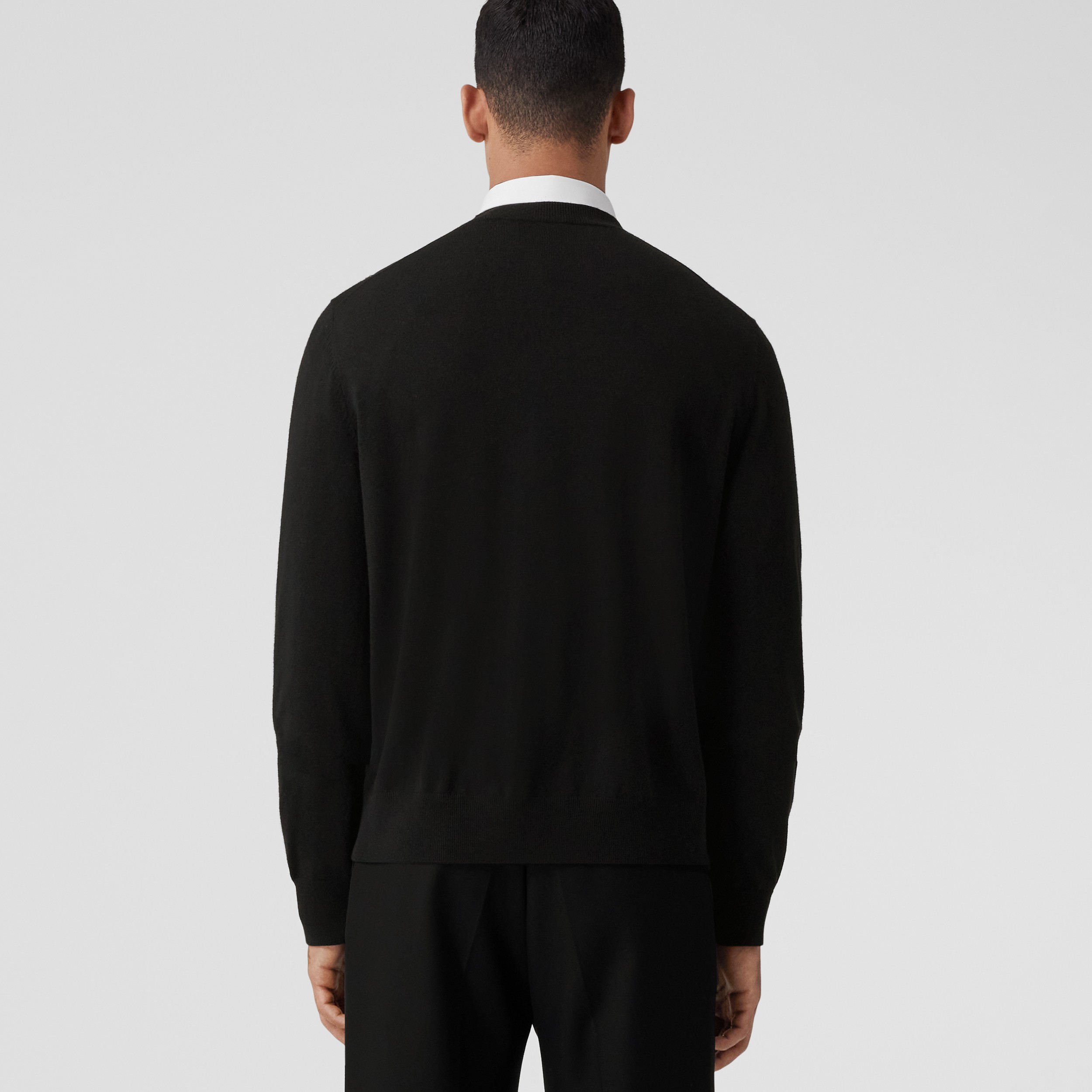Oak Leaf Crest Wool Sweater in Black - Men | Burberry® Official - 3